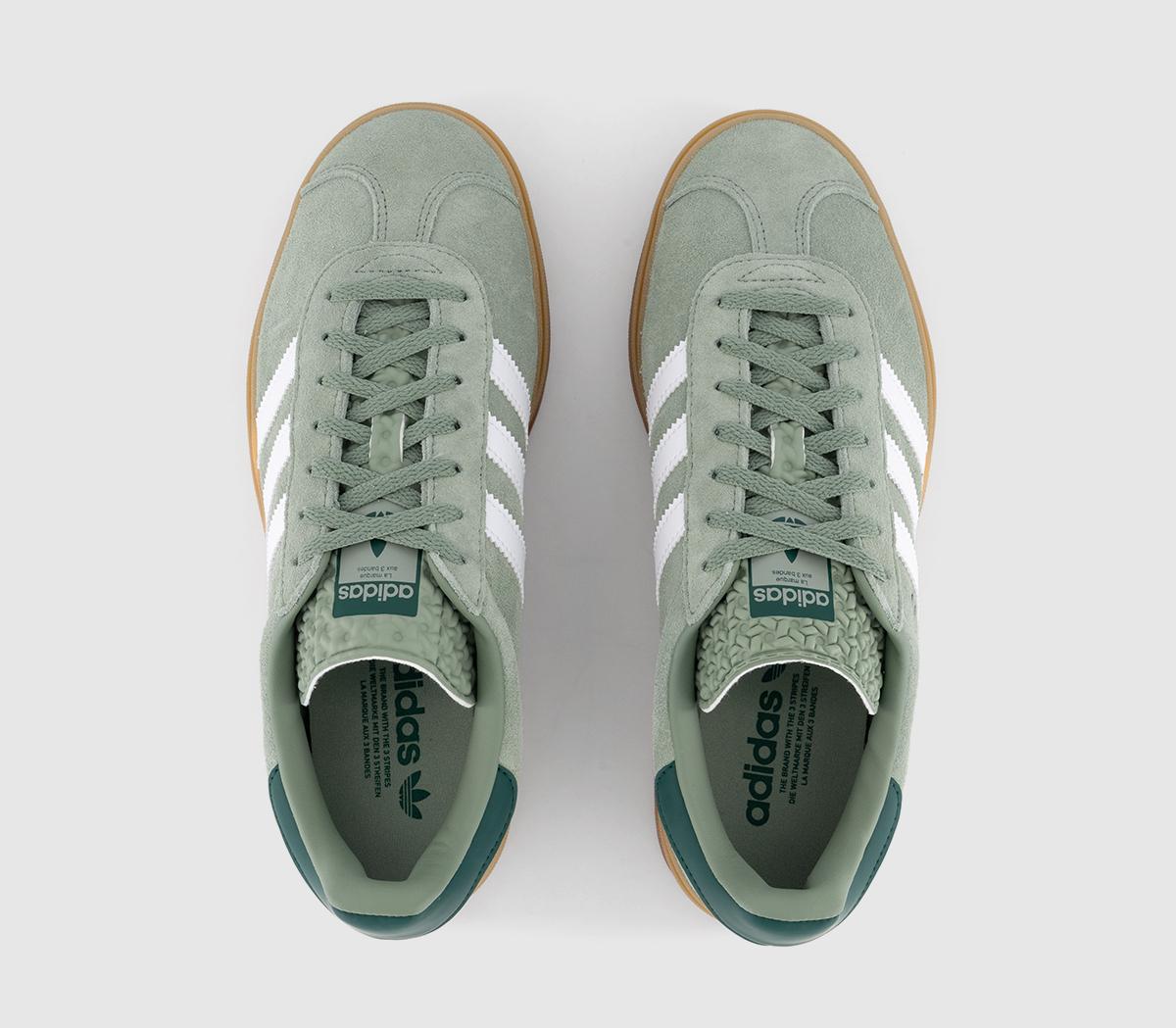 adidasGazelle Bold W Trainers Silver Green White Collegiate Green