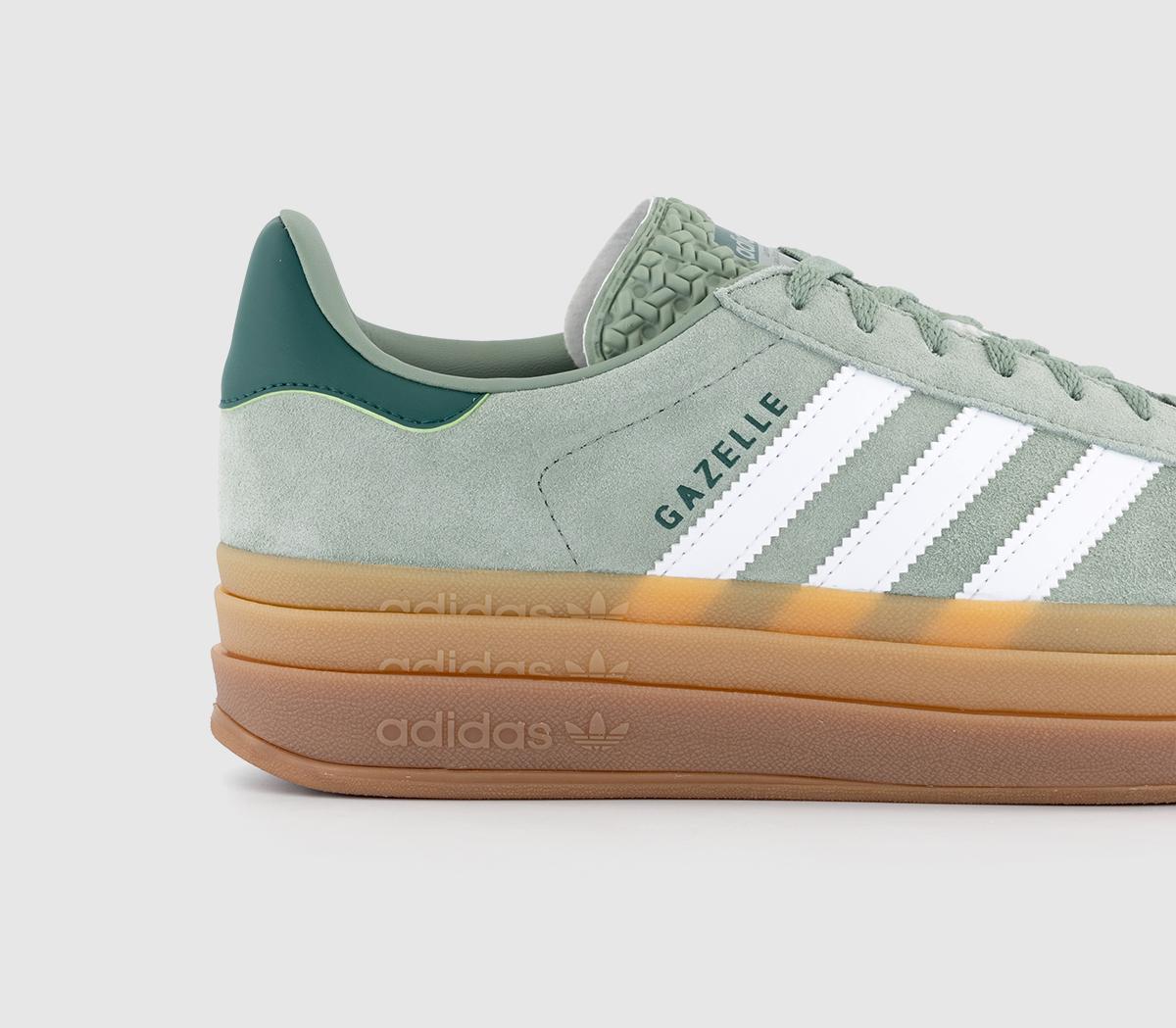 adidasGazelle Bold W Trainers Silver Green White Collegiate Green