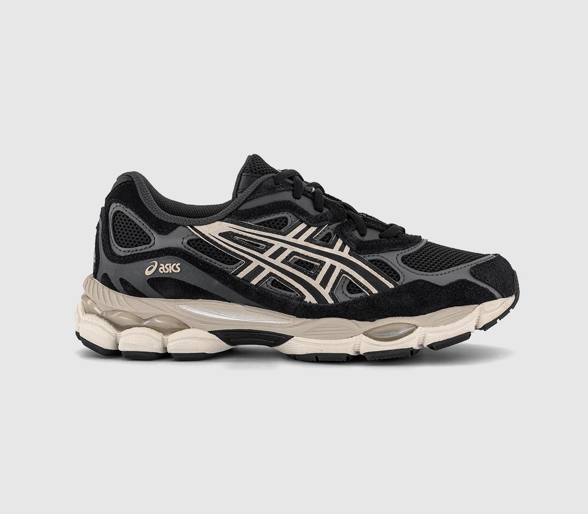 Ladies black asics trainers online