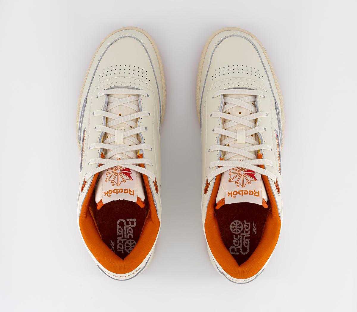 Reebok Club C Mid Ii Revenge Trainers Chalk Paperwhite Burnt Orange ...