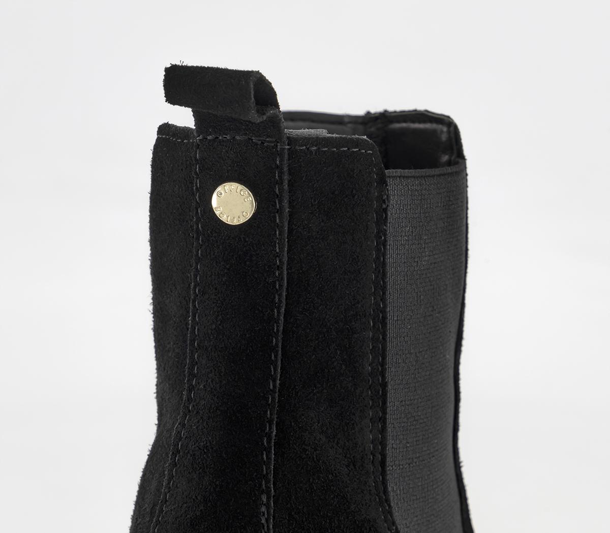 OFFICEAbsolutely Heeled Unit Chelsea BootsBlack Suede