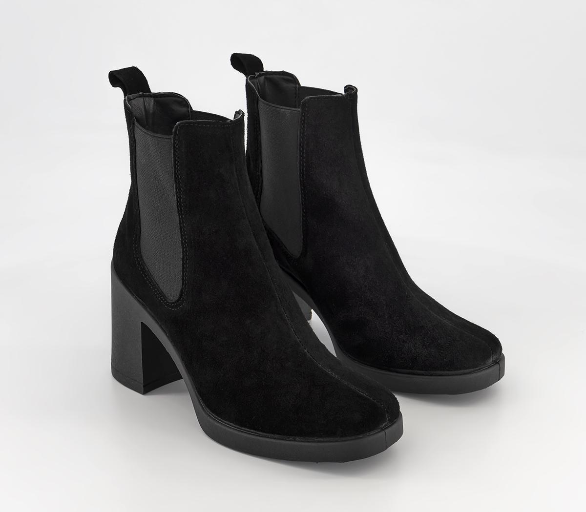 OFFICEAbsolutely Heeled Unit Chelsea Boots OFFICEAbsolutely Heeled Unit Chelsea BootsBlack Suede