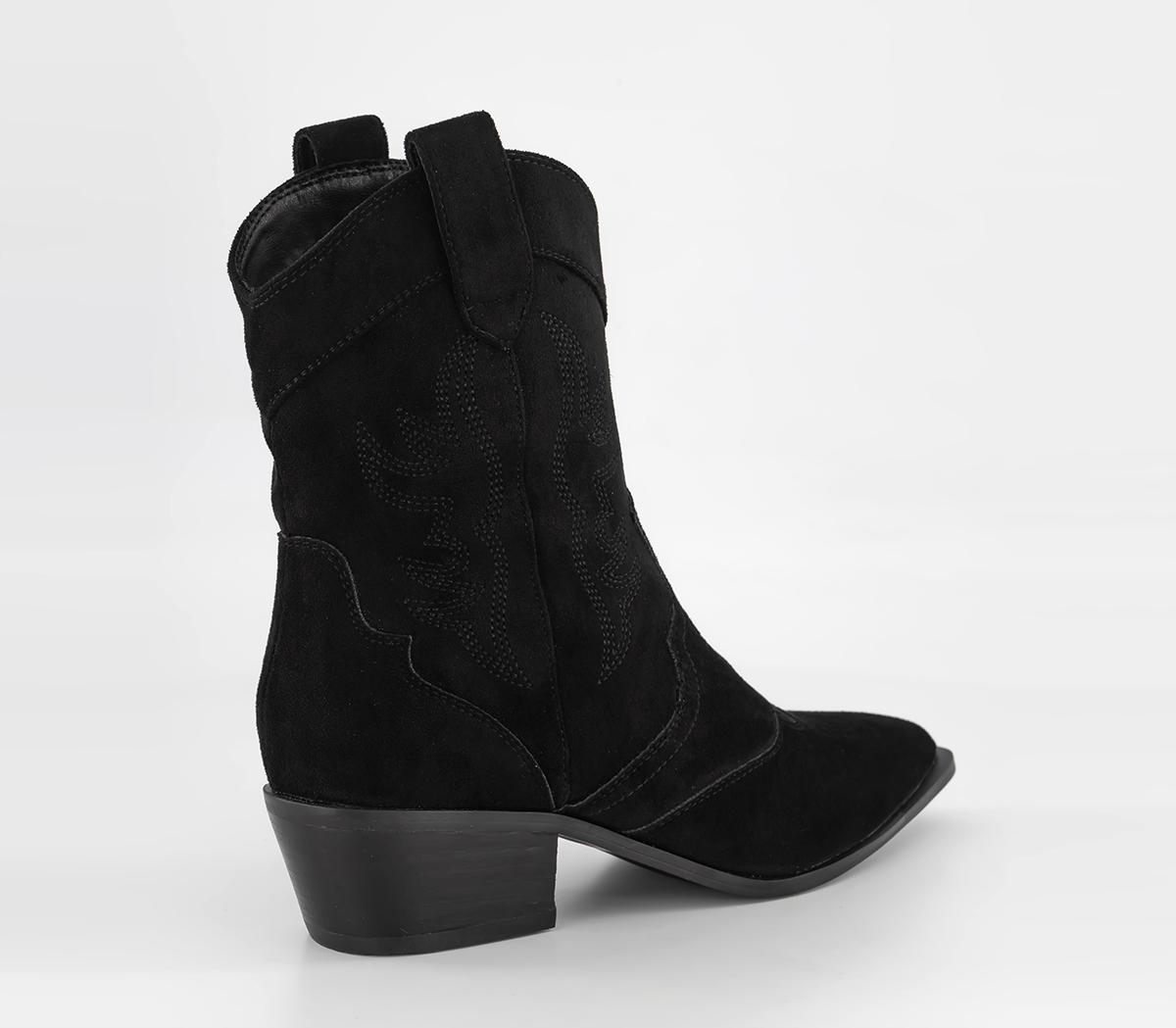 OFFICE Americana Western Ankle Boots Black Women's Ankle Boots