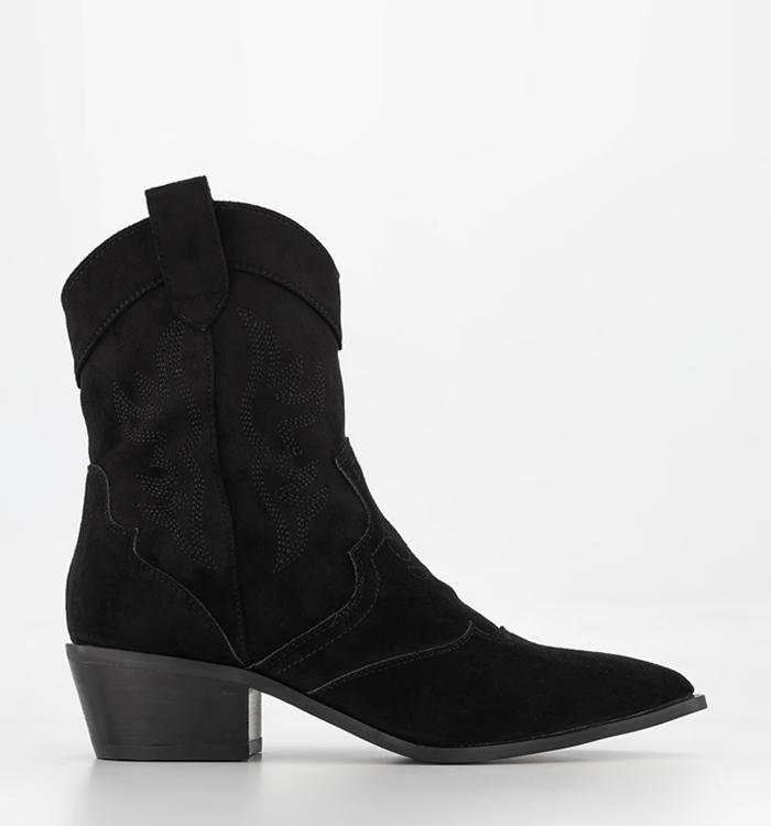 OFFICE Americana Western Ankle Boots Black