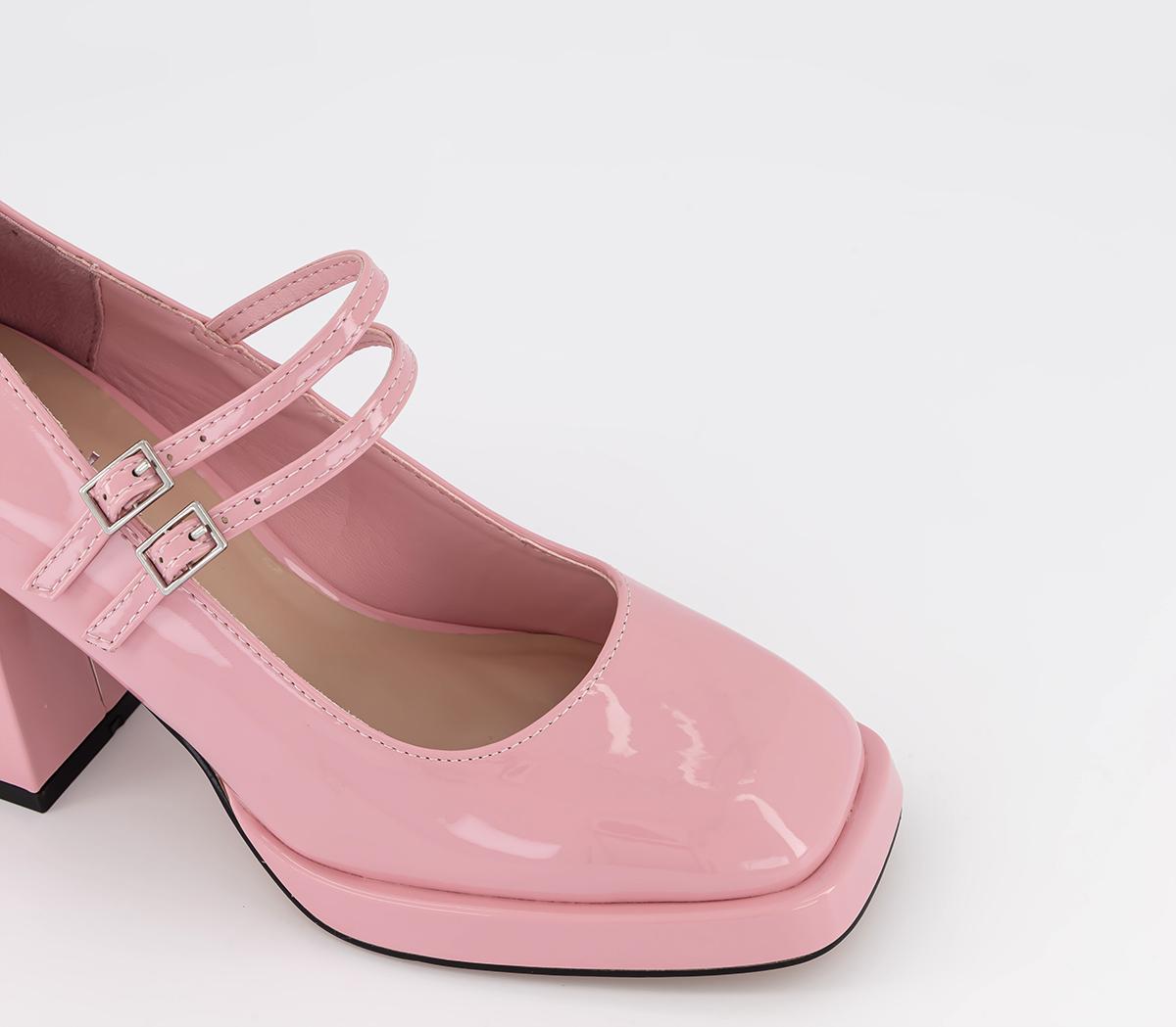 OFFICE Max Out Mary Jane Platform Courts Pink Patent - Mid Heels