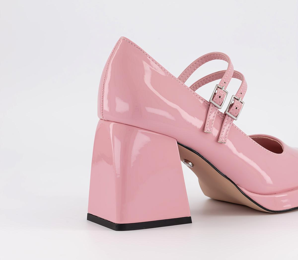 OFFICE Max Out Mary Jane Platform Courts Pink Patent - Mid Heels