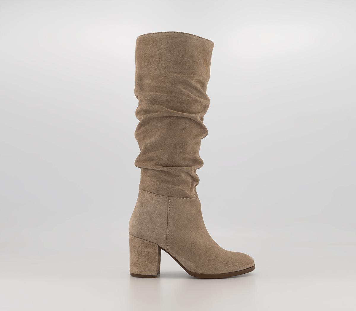 Round toe clearance chunky heel boots