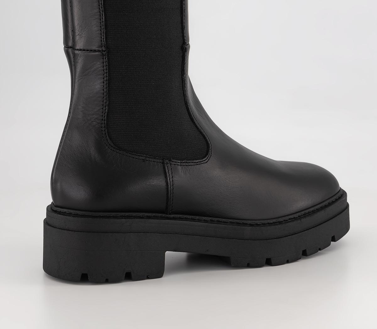 OFFICEKamilla Chelsea Knee Boots OFFICEKamilla Chelsea Knee BootsBlack Leather