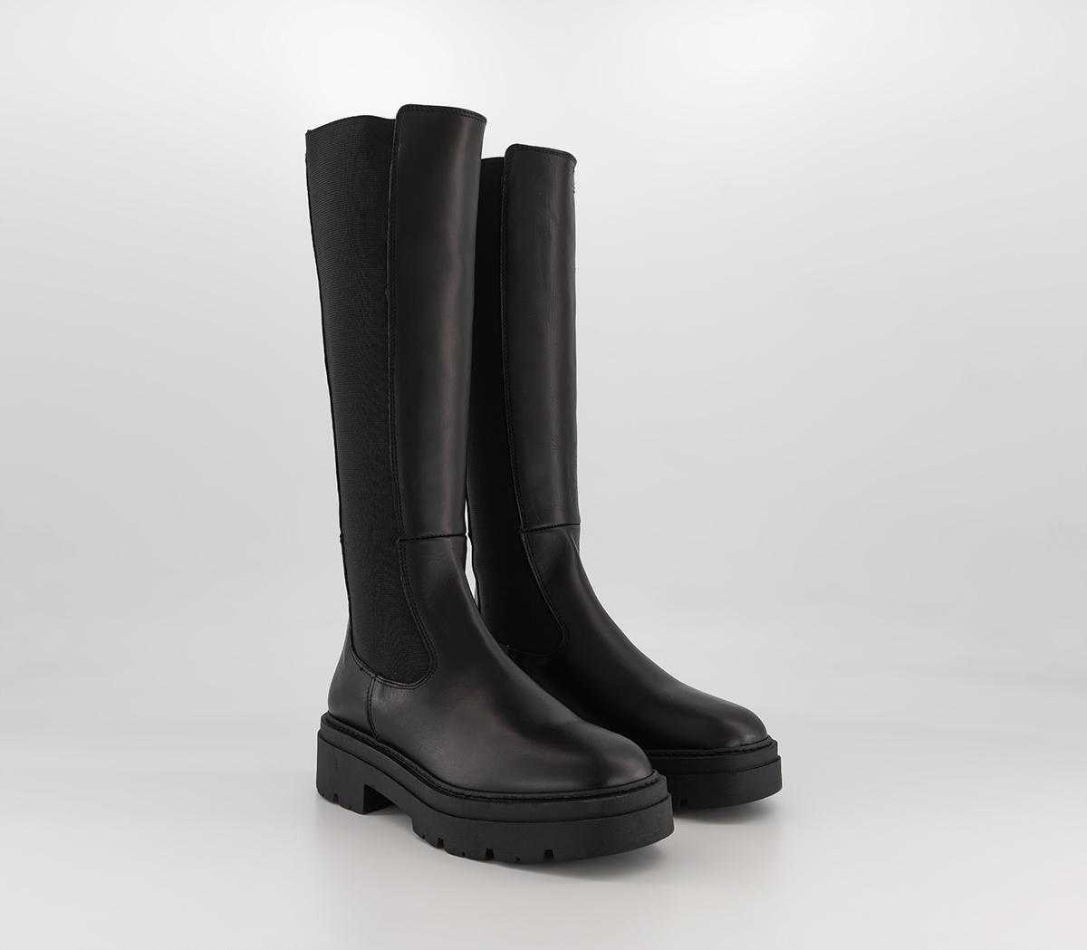 OFFICEKamilla Chelsea Knee BootsBlack Leather