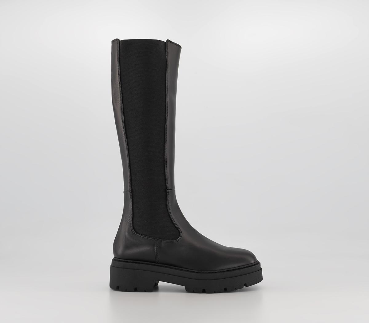 OFFICEKamilla Chelsea Knee Boots OFFICEKamilla Chelsea Knee BootsBlack Leather