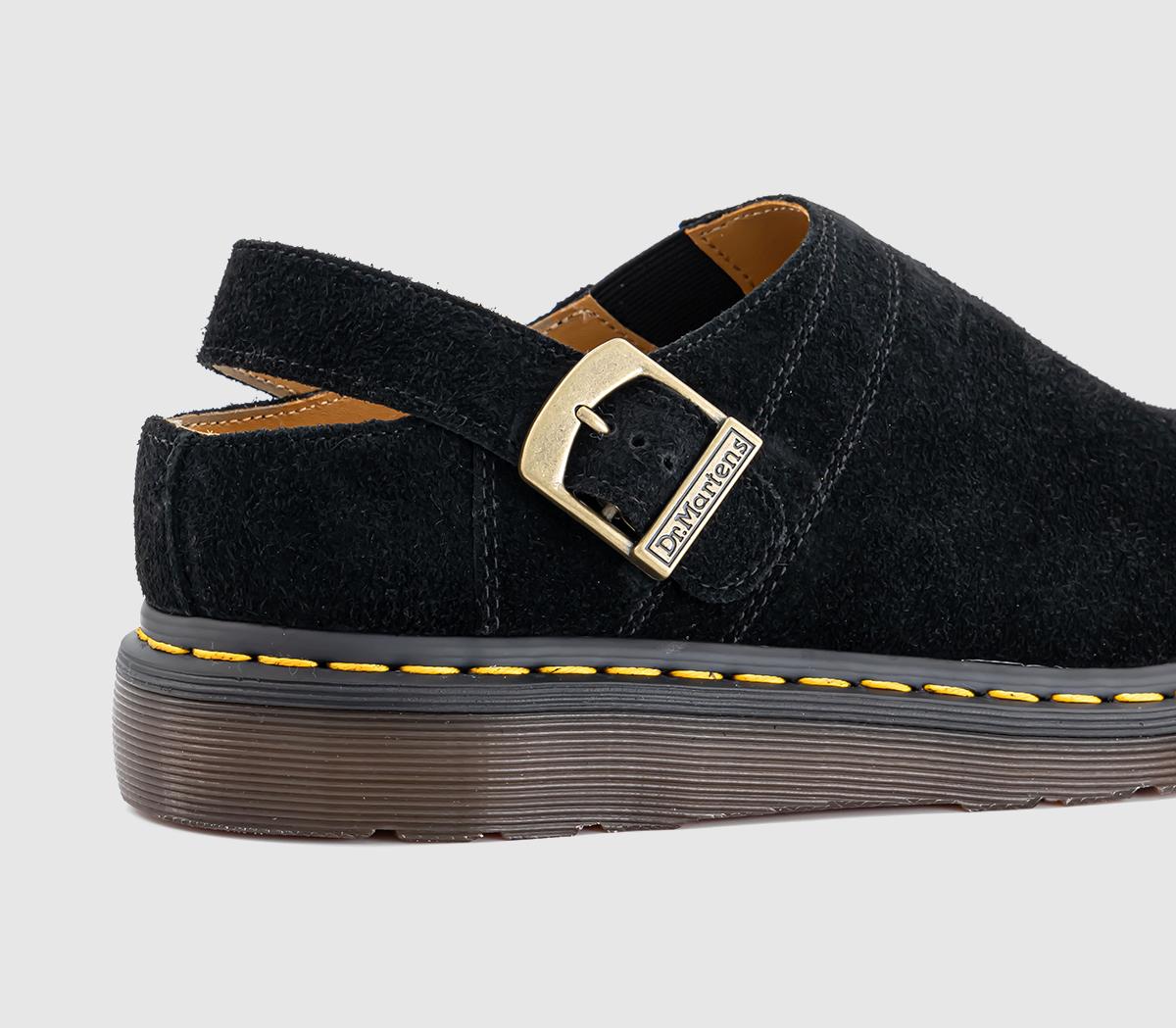Dr. Martens Isham Buckle Mules Black Desert Oasis Suede - Dr