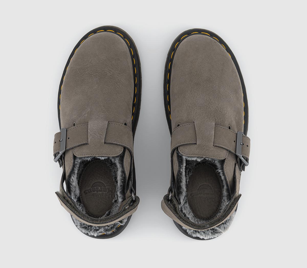 Dr. Martens Jorge Fur Lined II Mules Nickel Grey - Student Event