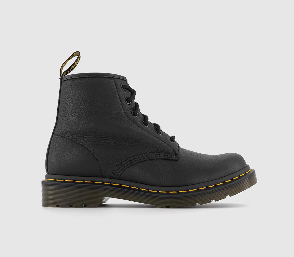 Dr martens black outlet smooth 6 eye boot