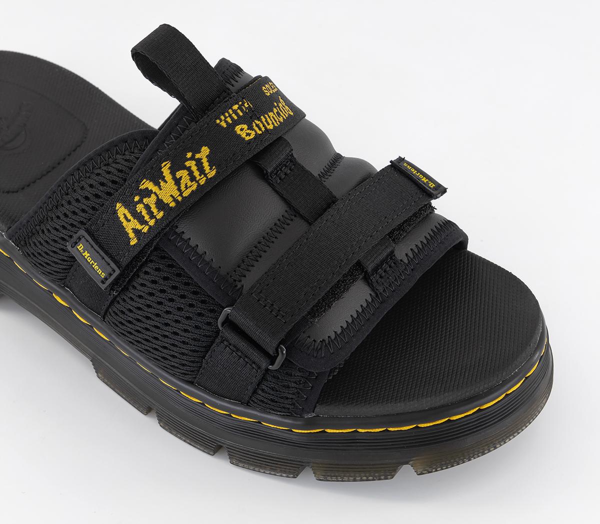 Dr. MartensAyce Slide SandalsBlack Milled Coated Leather