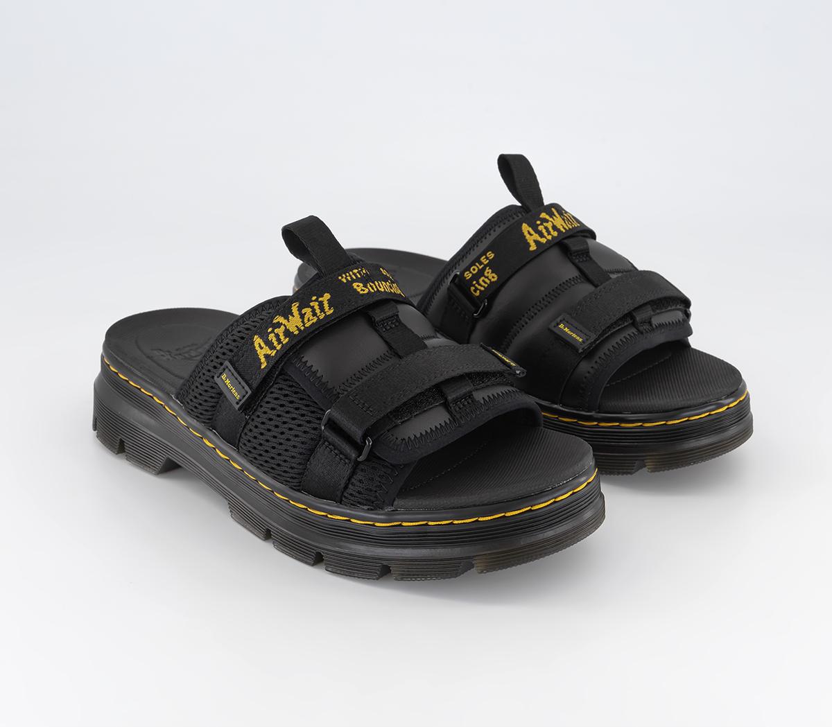 [DR.MARTENS] Ayce Black Milled Coated Leather Black Webbing 