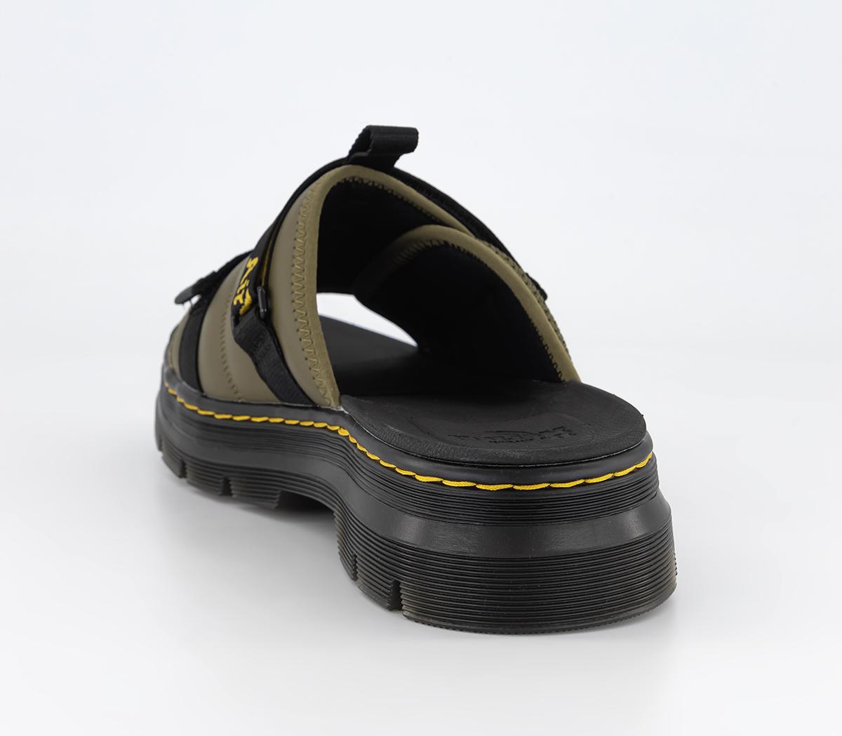 Ayce DMS OLIVE サンダル US 10 Dr. Martens Ayce Slide Sandals Dms Olive Milled Coated Leather