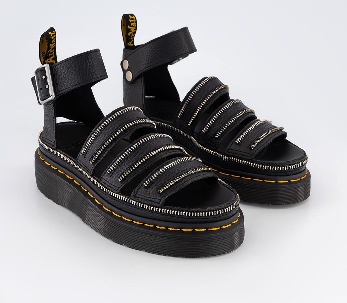 Dr. Martens Clarissa Ii Quad Platform Hardware Sandals Black Milled ...