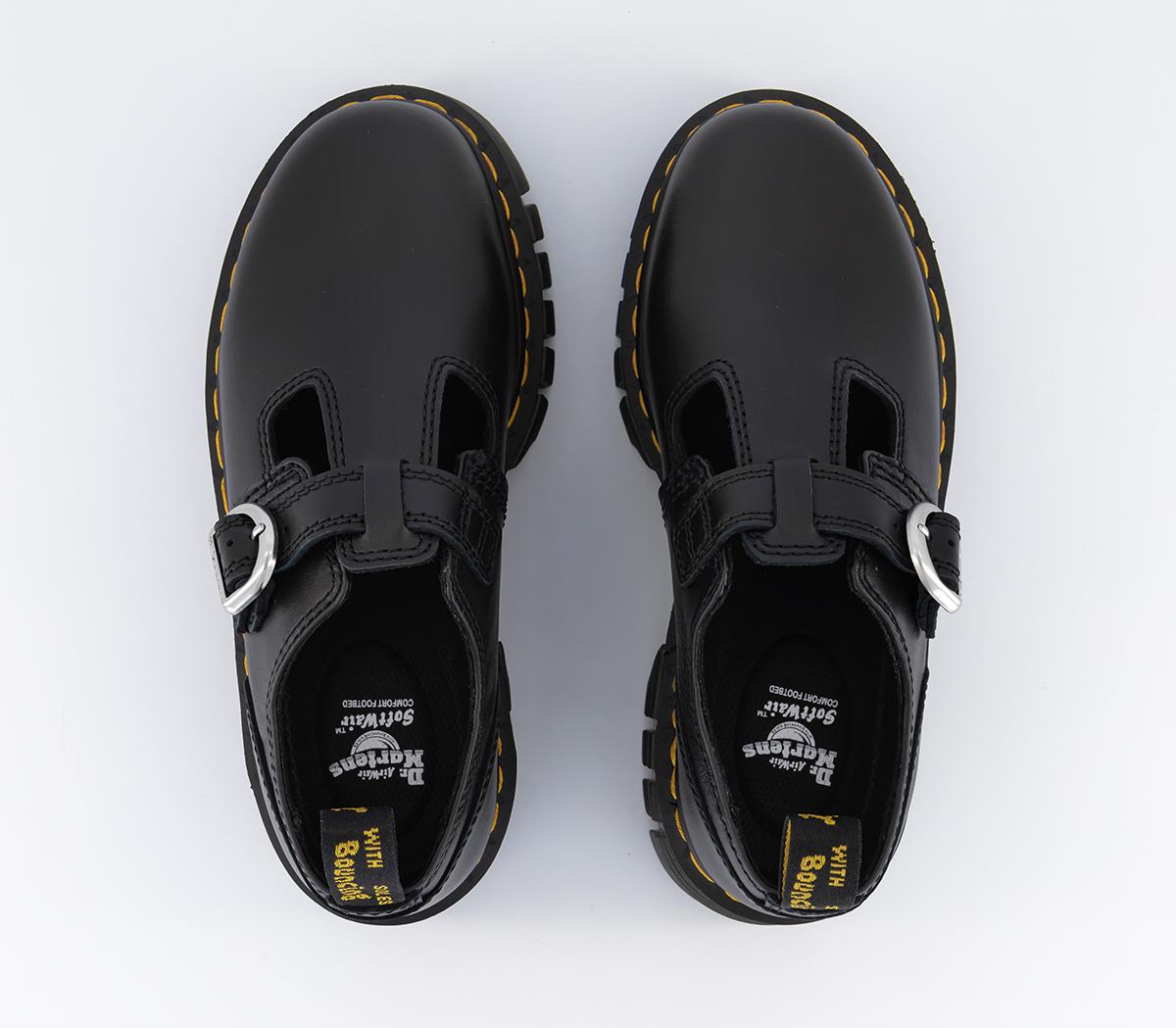Dr. Martens Audrick T Bar Shoes Black Nappa Lux - Flat Shoes for Women