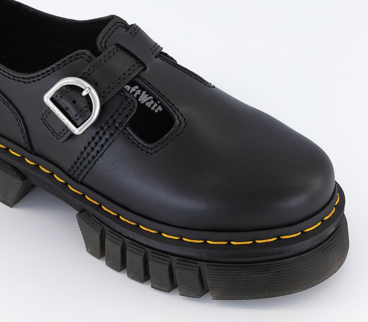 Dr. Martens Audrick T Bar Shoes Black Nappa Lux - Flat Shoes for Women