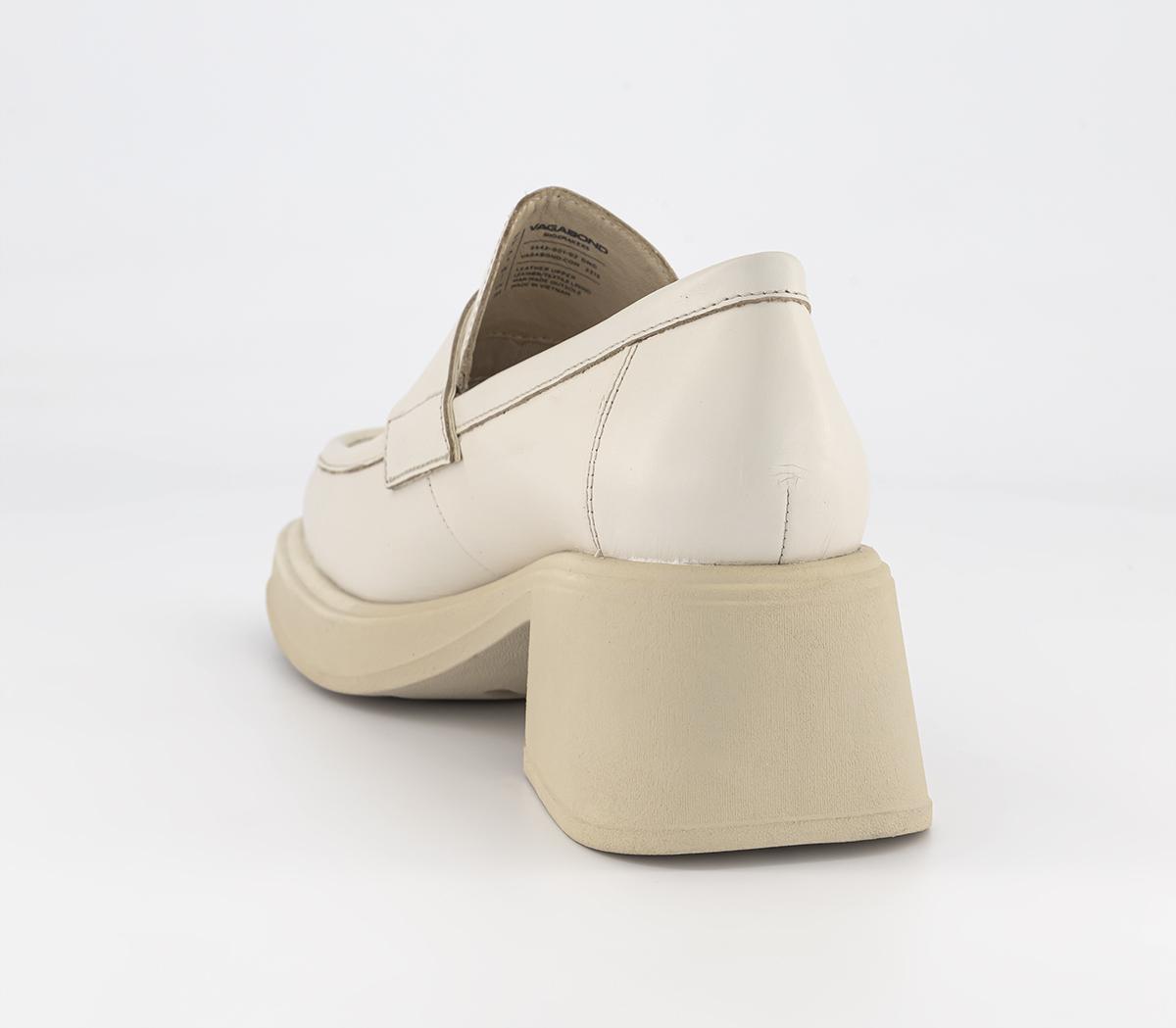 Vagabond Shoemakers Dorah Heeled Loafers Off White Mid Heels