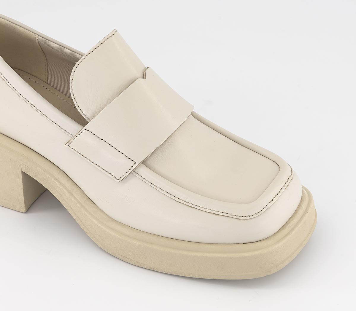 Vagabond Shoemakers Dorah Heeled Loafers Off White - Mid Heels