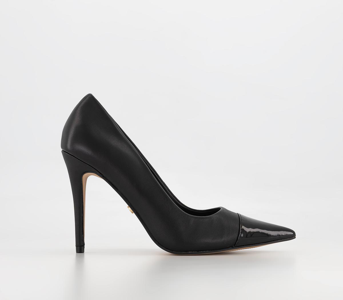 OFFICE Harmony Toe Cap Courts Black Leather - High Heels