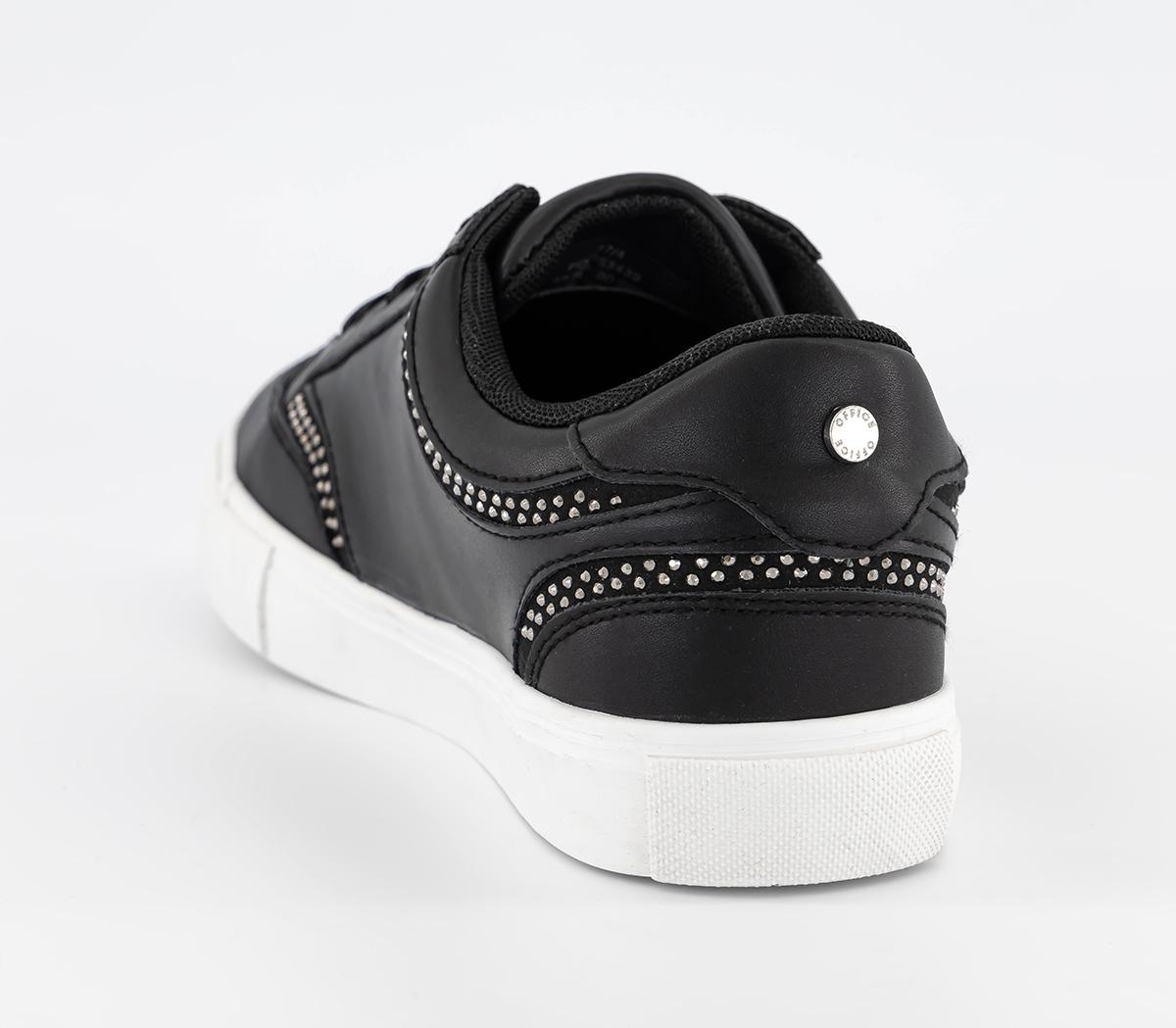 OFFICEFar Out Diamante Silm Sole Trainers OFFICEFar Out Diamante Silm Sole TrainersBlack
