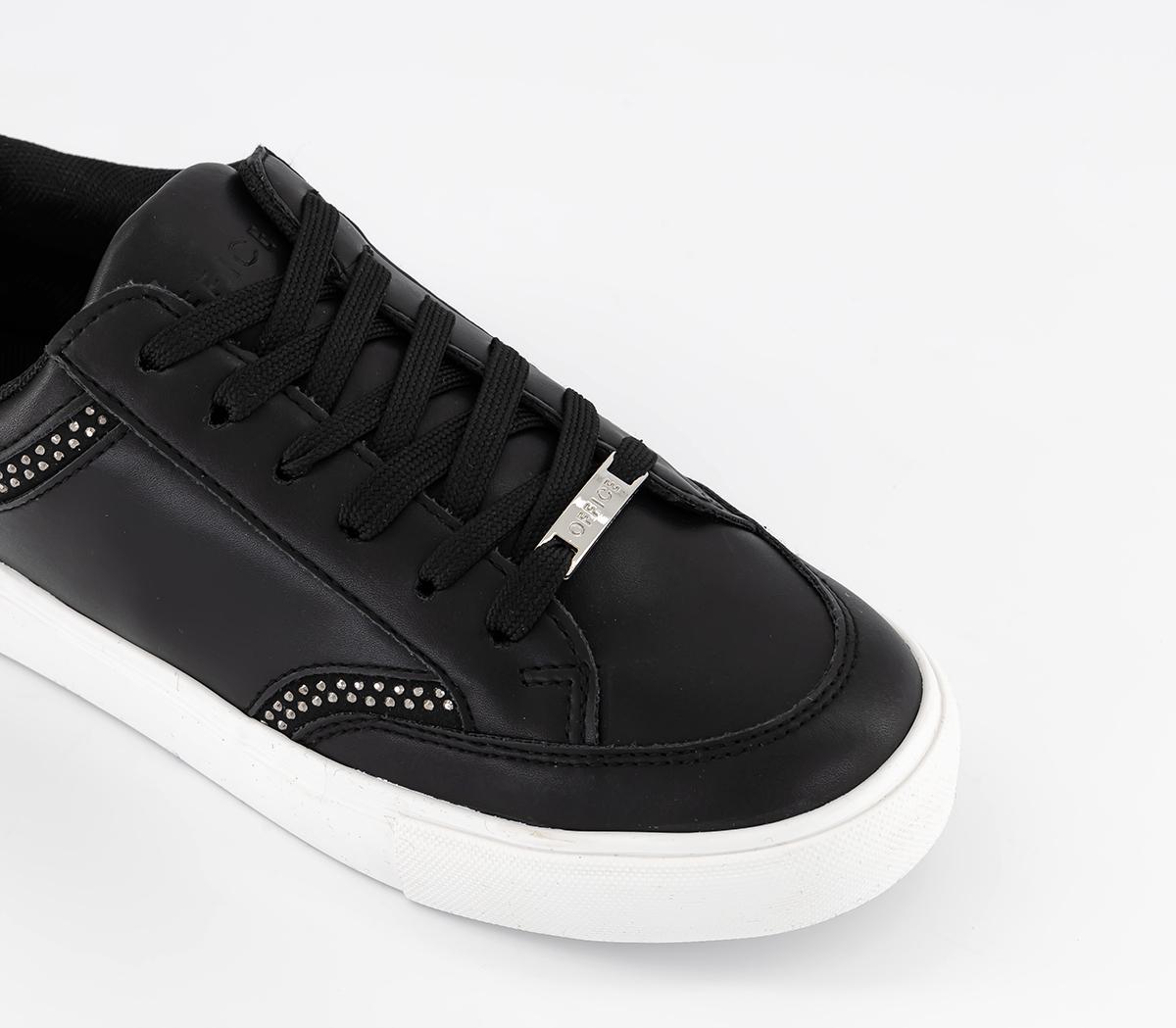 OFFICEFar Out Diamante Silm Sole Trainers OFFICEFar Out Diamante Silm Sole TrainersBlack
