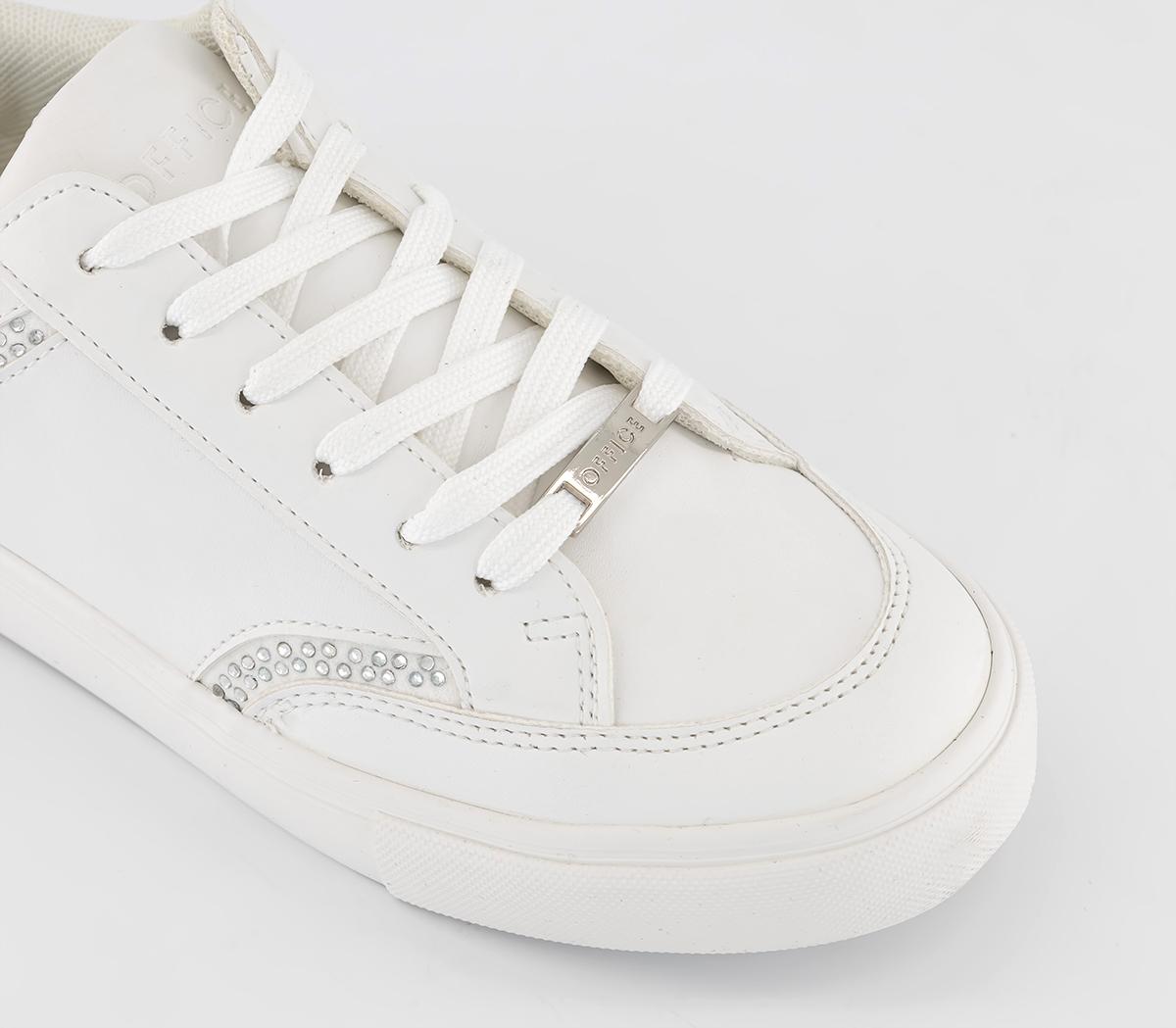 OFFICE Far Out Diamante Silm Sole Trainers OFFICE Far Out Diamante Silm Sole Trainers White