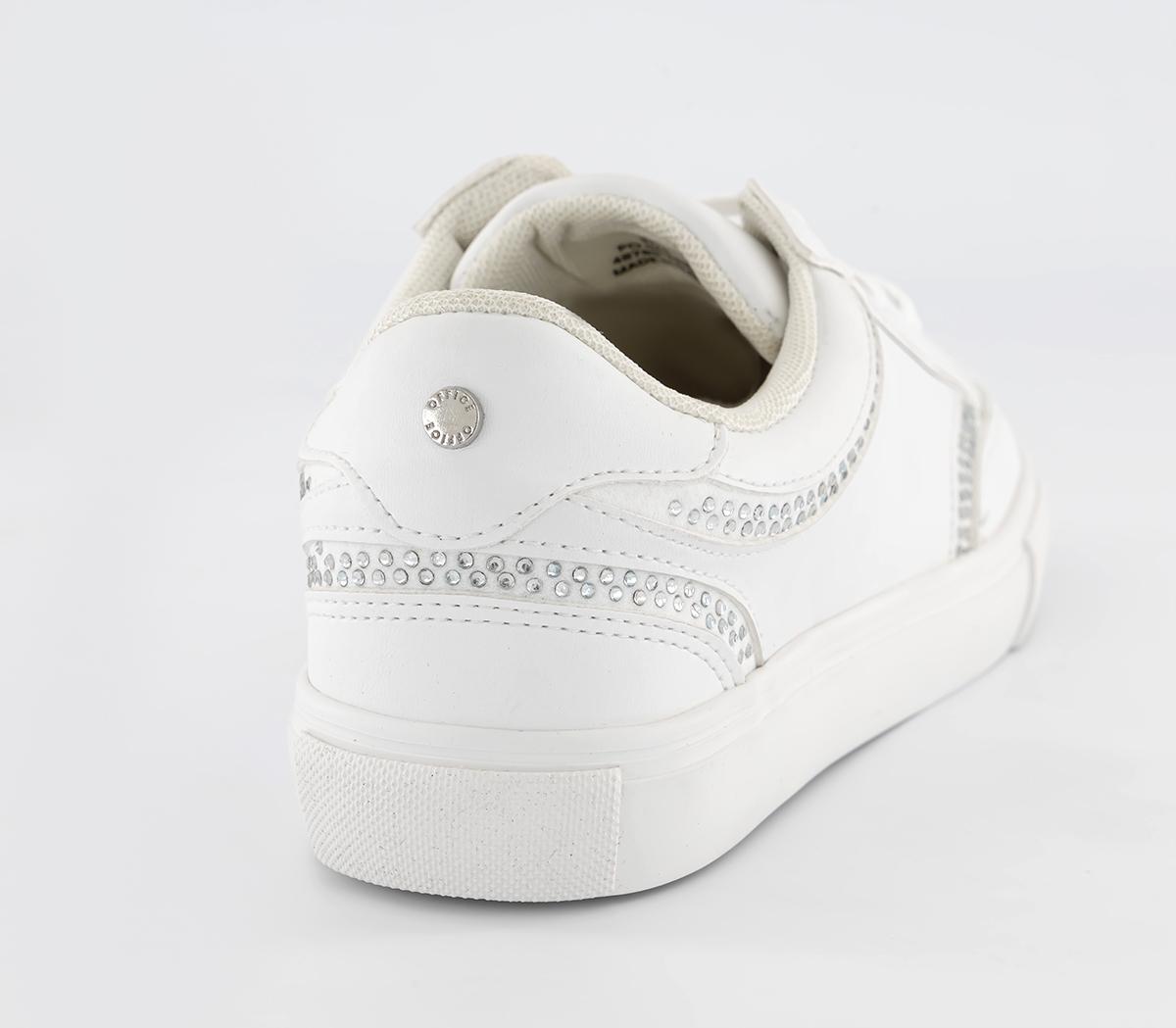 OFFICE Far Out Diamante Silm Sole Trainers OFFICE Far Out Diamante Silm Sole Trainers White
