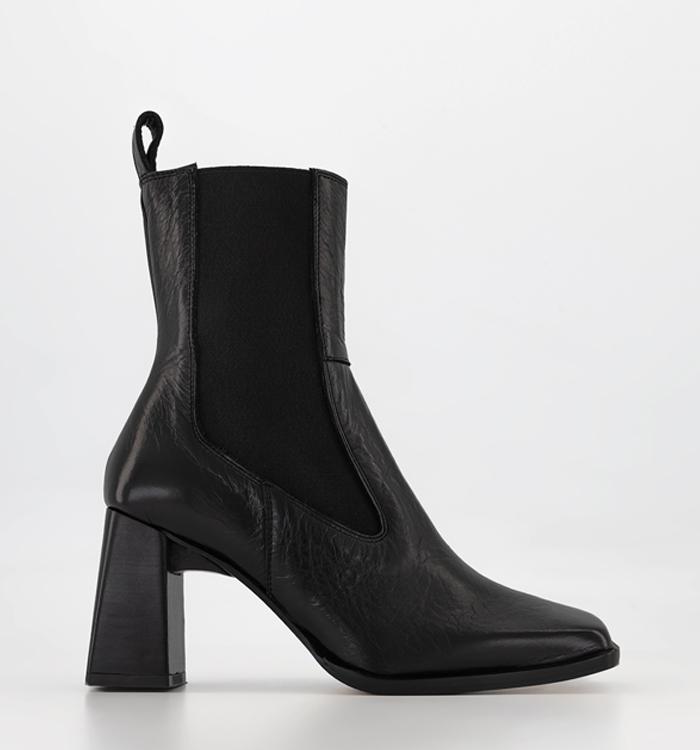 OFFICE All Good Square Toe Chelsea Boots Black Leather