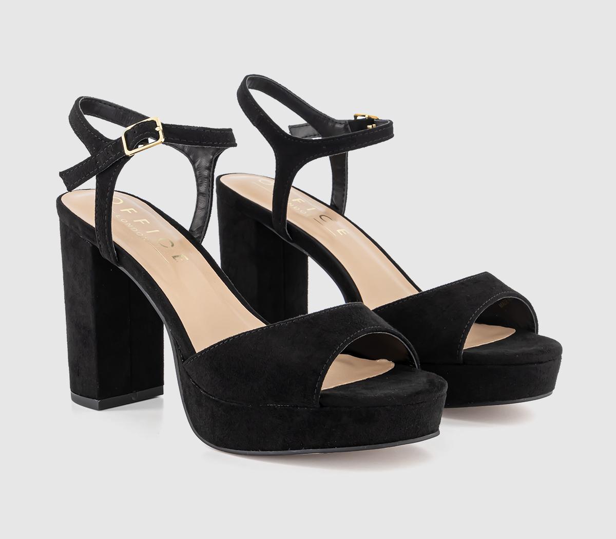 OFFICE Haven Round Toe Platform Sandals Black - High Heels