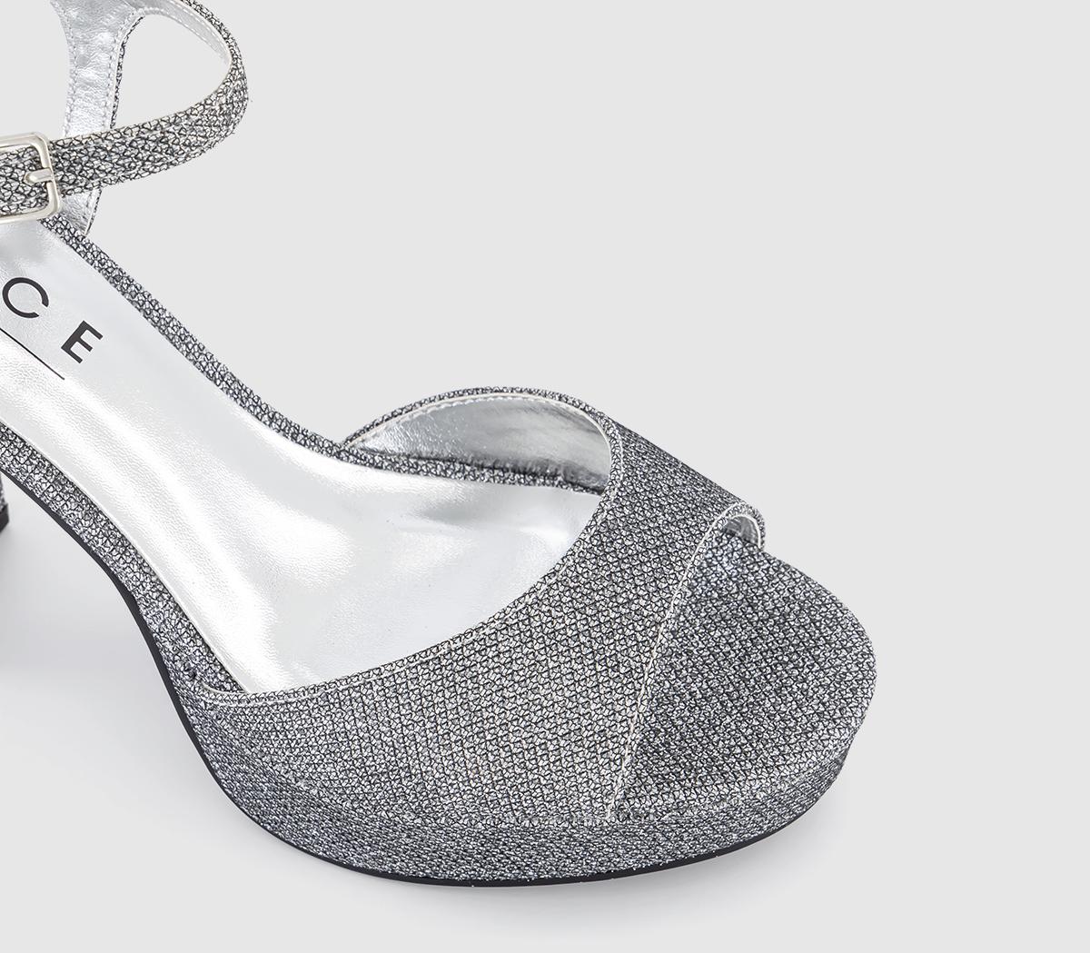 OFFICE Haven Round Toe Platform Sandals OFFICE Haven Round Toe Platform Sandals Pewter Glitter