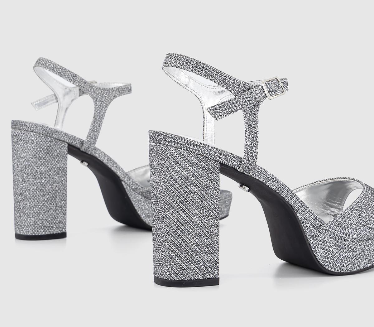 OFFICE Haven Round Toe Platform Sandals OFFICE Haven Round Toe Platform Sandals Pewter Glitter