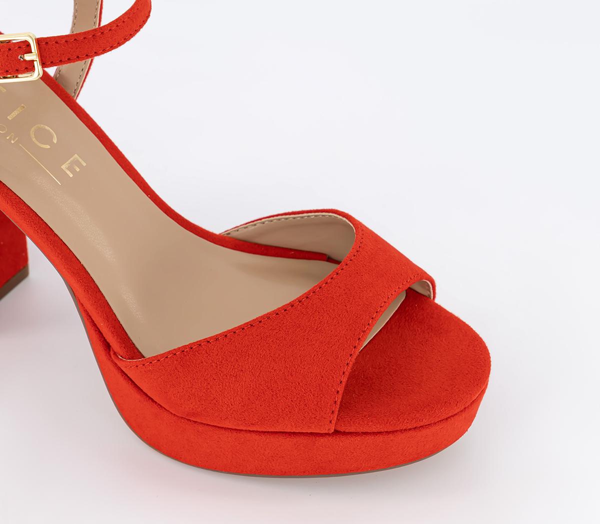OFFICEHaven Round Toe Platform Sandals OFFICEHaven Round Toe Platform SandalsRed