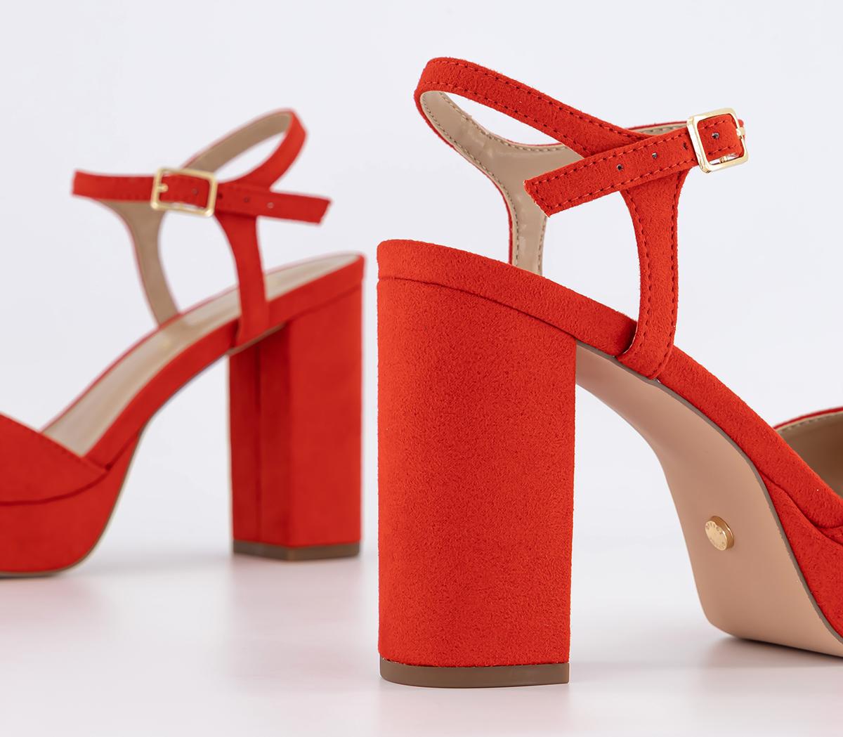 OFFICEHaven Round Toe Platform Sandals OFFICEHaven Round Toe Platform SandalsRed
