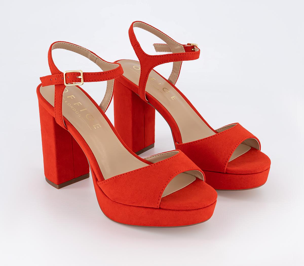 OFFICEHaven Round Toe Platform Sandals OFFICEHaven Round Toe Platform SandalsRed
