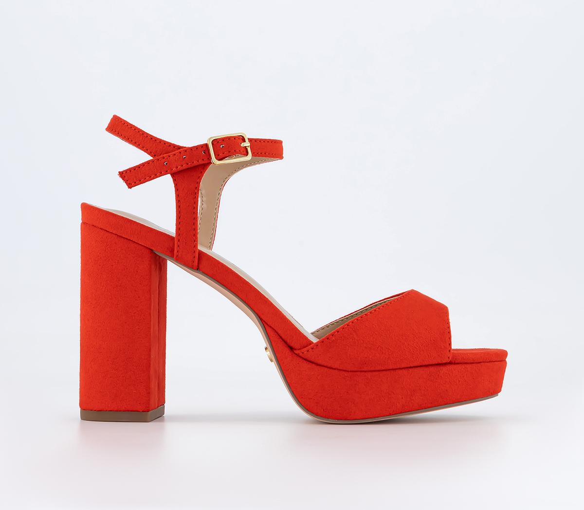 OFFICEHaven Round Toe Platform Sandals OFFICEHaven Round Toe Platform SandalsRed