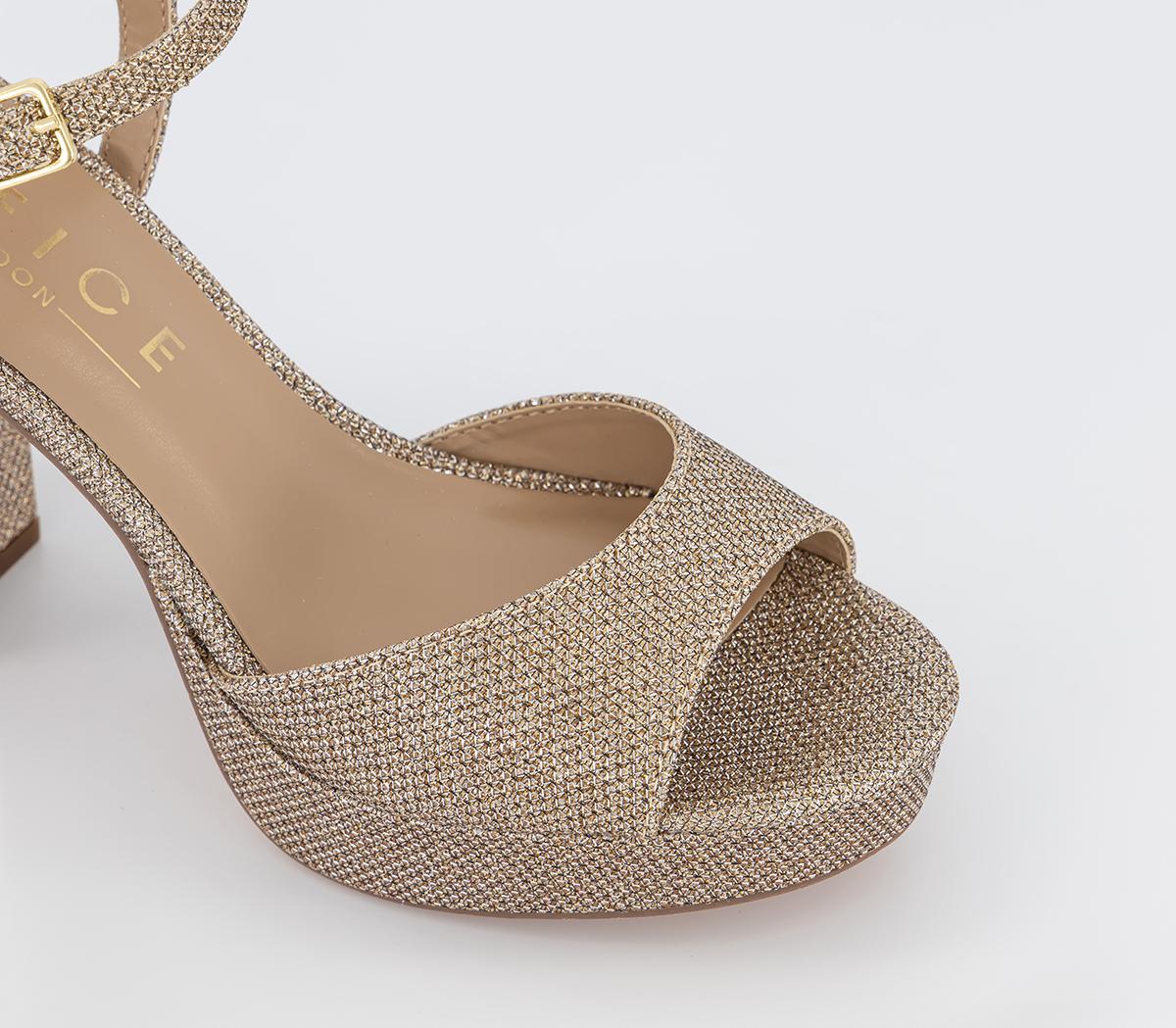 OFFICEHaven Round Toe Platform Sandals OFFICEHaven Round Toe Platform SandalsGold
