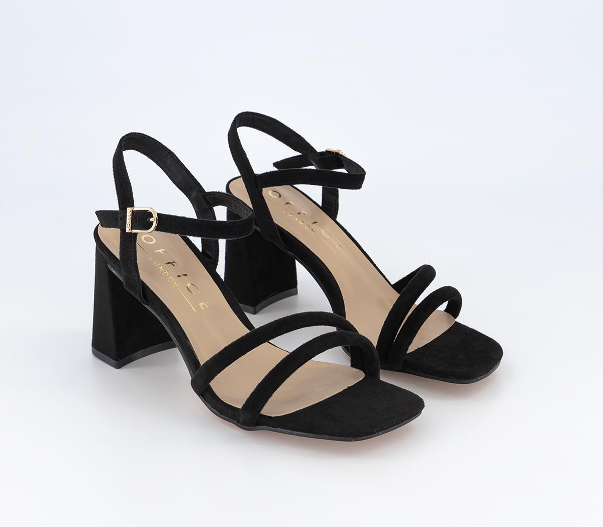 OFFICE Moonbeam Strappy Sandals Black - Mid Heels