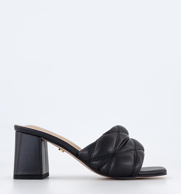 OFFICE Magnum Quilted Mules Black