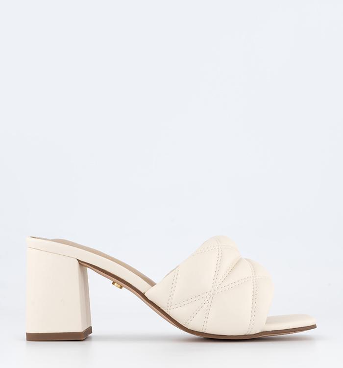 OFFICE Magnum Quilted Mules White