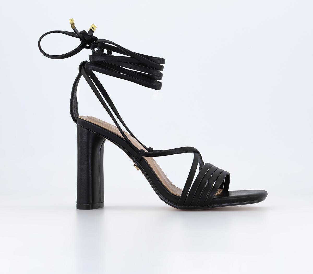 OFFICE Heritage Multistrap Block Heel Sandals Black - Heeled Sandals