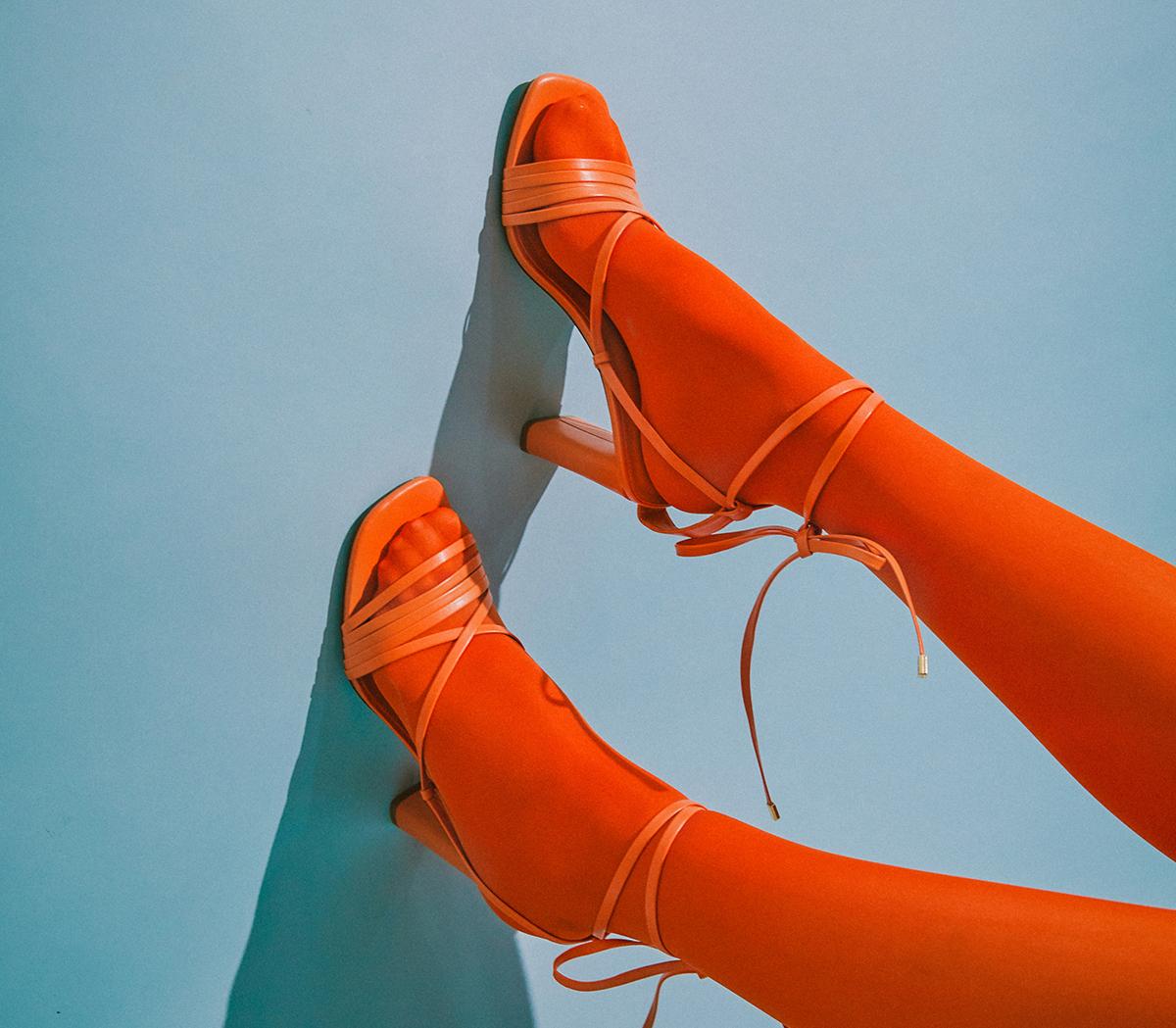 OFFICE Heritage Multistrap Block Heel Sandals OFFICE Heritage Multistrap Block Heel Sandals Orange