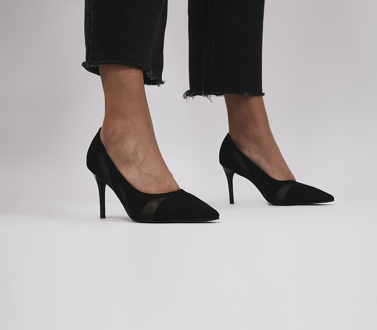 WMNS Cut Out and Peep Toe Stiletto Heels - Black