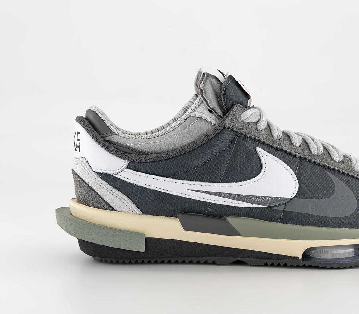 Nike Zoom Cortez Sacai Iron Grey White Light Cream - Men's Trainers