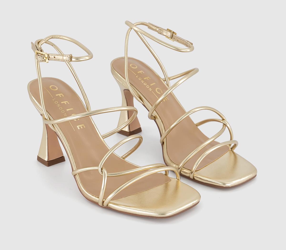 OFFICE Womens Million Dollar Strappy Sandals Gold, 6