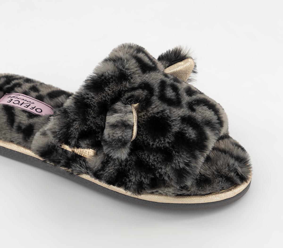 OFFICERemi Cat Slippers OFFICERemi Cat SlippersDark Grey Leopard