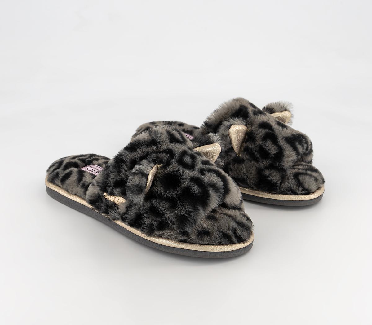 OFFICERemi Cat Slippers OFFICERemi Cat SlippersDark Grey Leopard