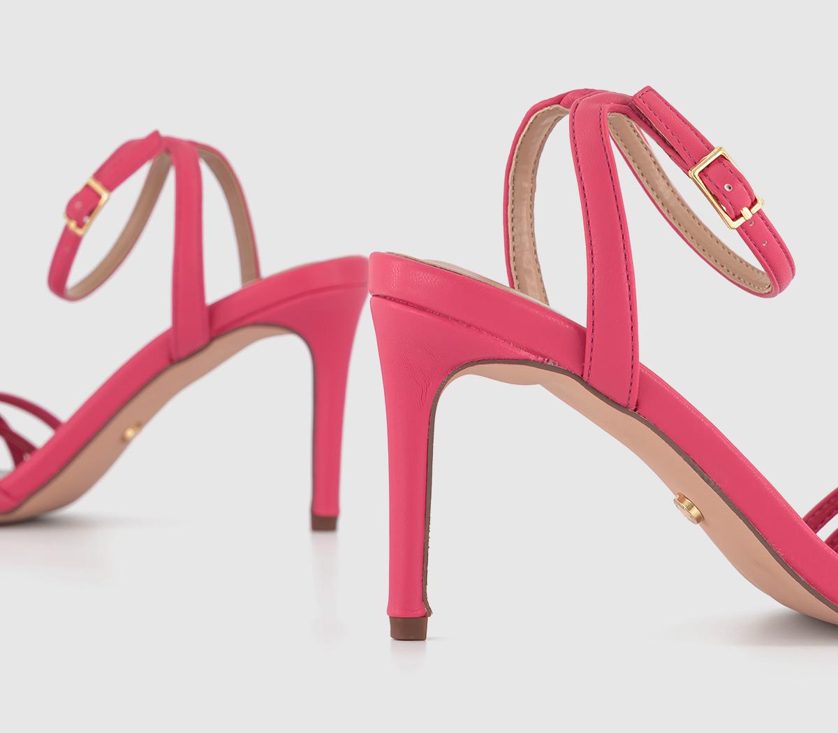 OFFICE Moon Strappy 2 Part Heels Pink Mid Heels